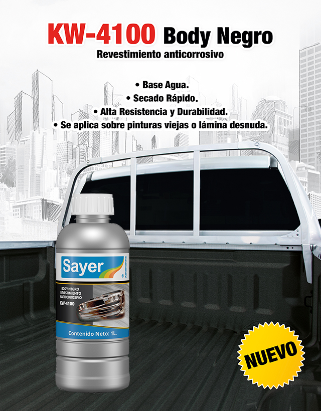 Nuevo Revestimento anticorrosivo KW-4100 Body negro
